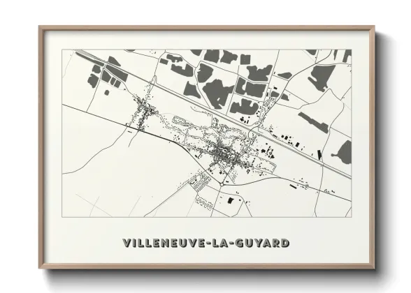 Une affiche de carte sur Villeneuve-la-Guyard
