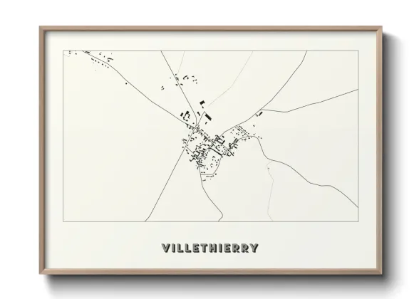 Une affiche de carte sur Villethierry