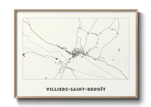 Une affiche de carte sur Villiers-Saint-Benoît