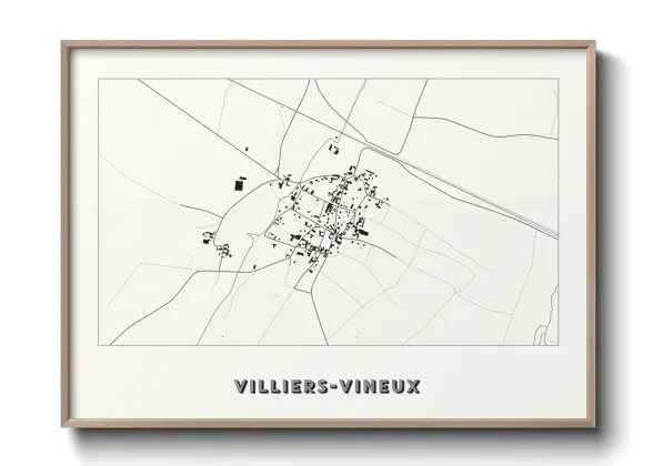 Une affiche de carte sur Villiers-Vineux