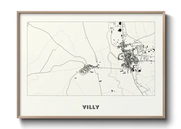 Une affiche de carte sur Villy