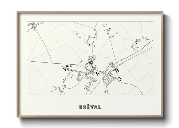 Une affiche de carte sur Bréval
