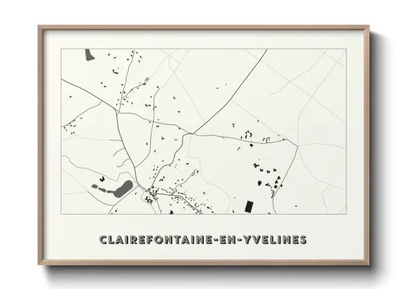 Une affiche de carte sur Clairefontaine-en-Yvelines