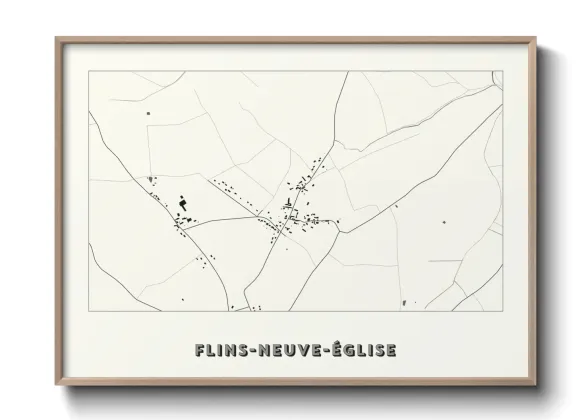 Une affiche de carte sur Flins-Neuve-Église