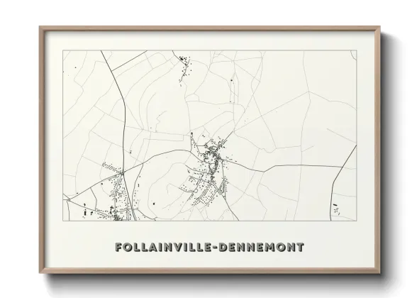 Une affiche de carte sur Follainville-Dennemont