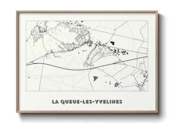 Une affiche de carte sur La Queue-les-Yvelines