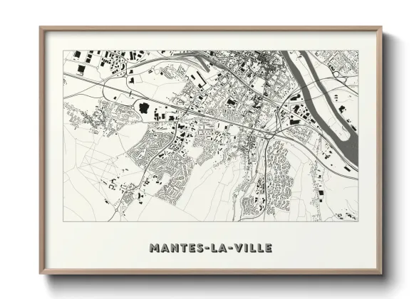 Une affiche de carte sur Mantes-la-Ville