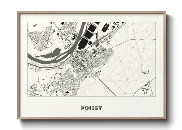 Une affiche de carte sur Poissy