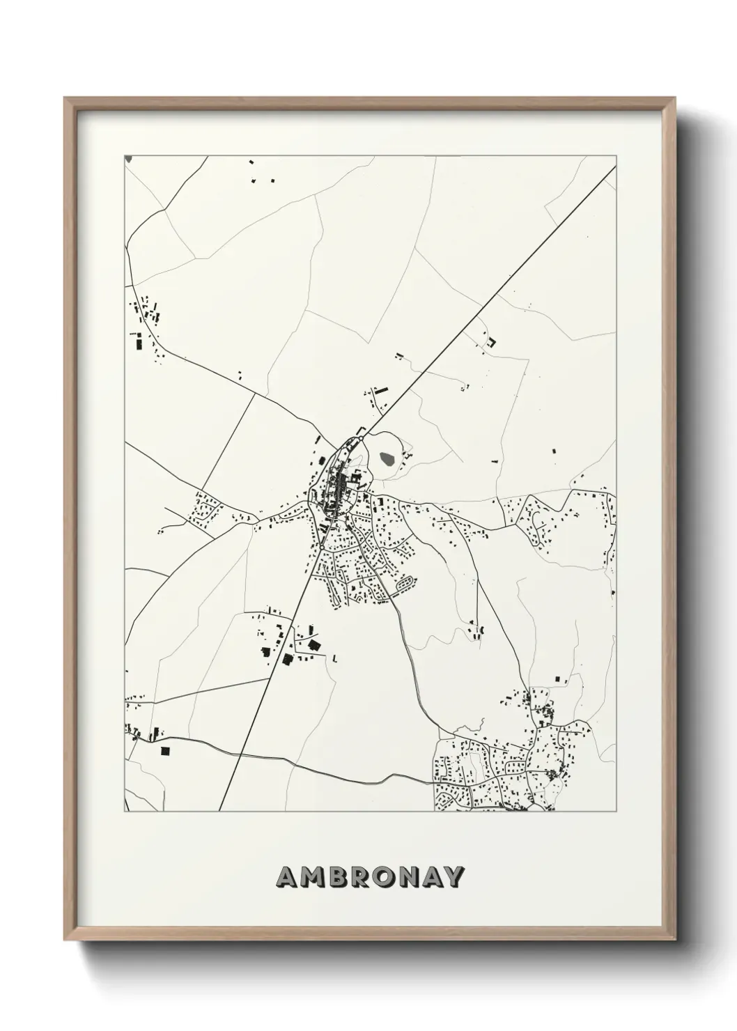 Un poster carte Ambronay