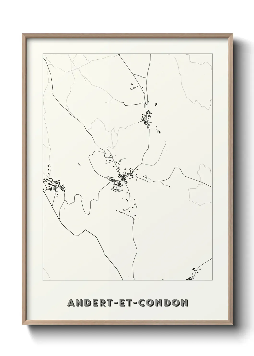 Un poster carte Andert-et-Condon
