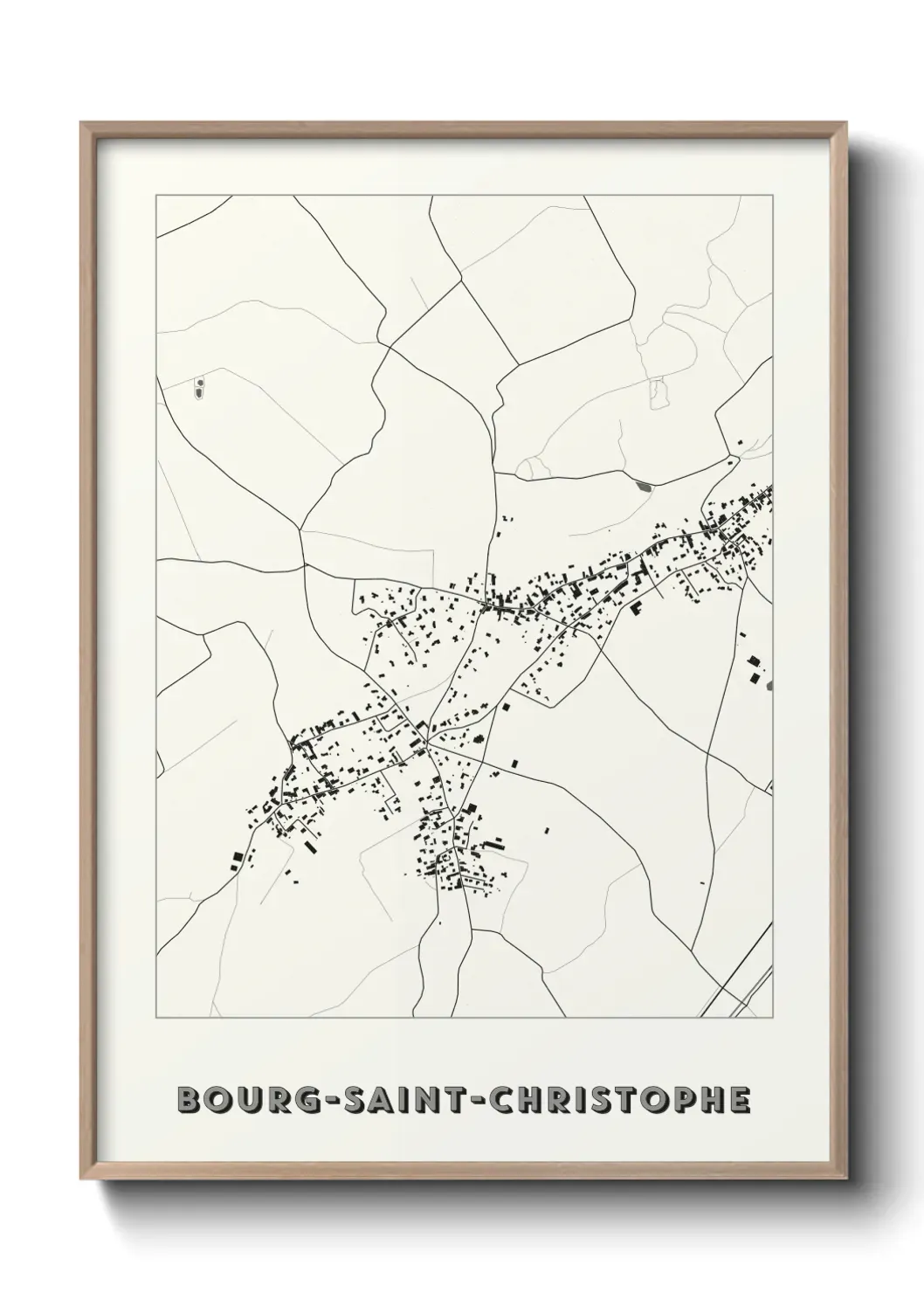 Un poster carte Bourg-Saint-Christophe