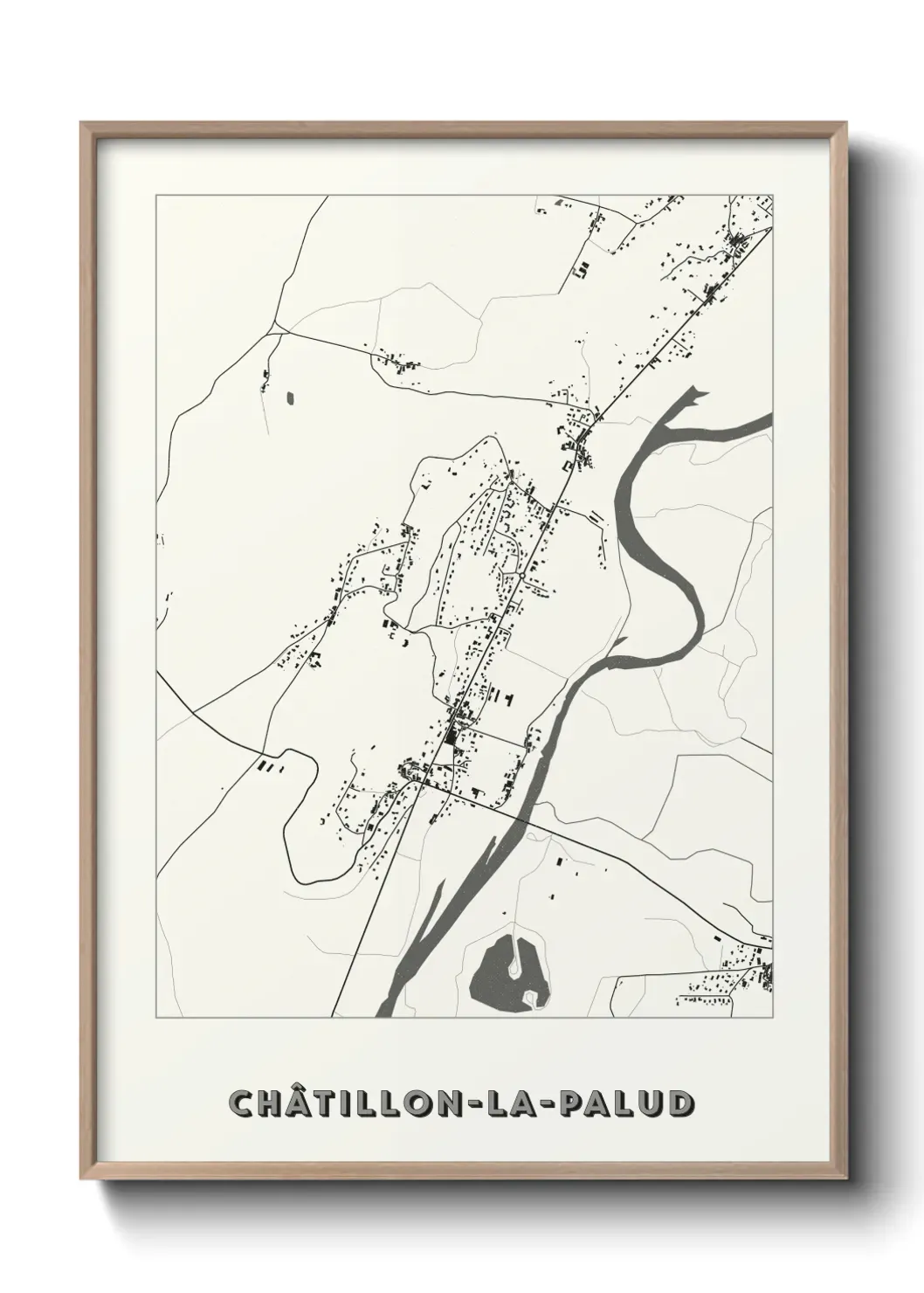 Un poster carte Châtillon-la-Palud