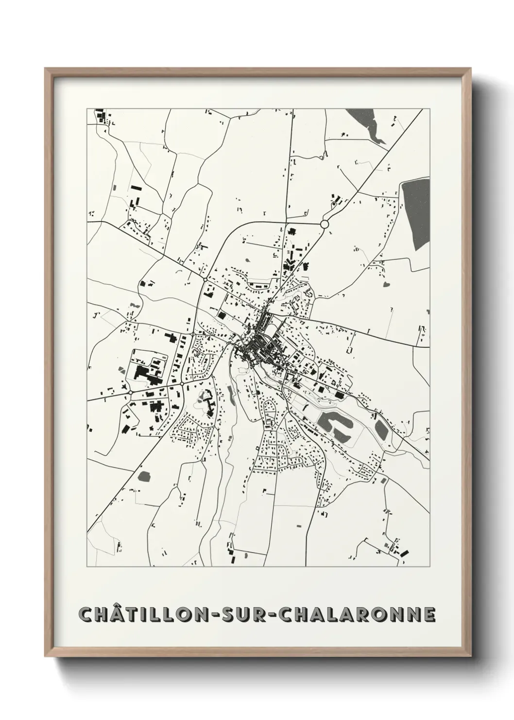 Un poster carte Châtillon-sur-Chalaronne