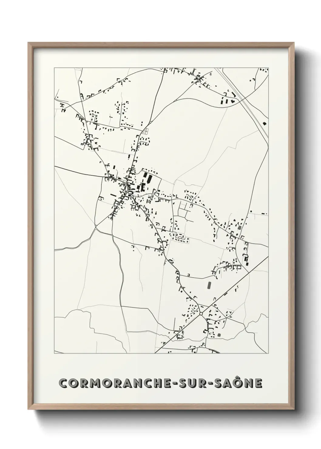 Un poster carte Cormoranche-sur-Saône