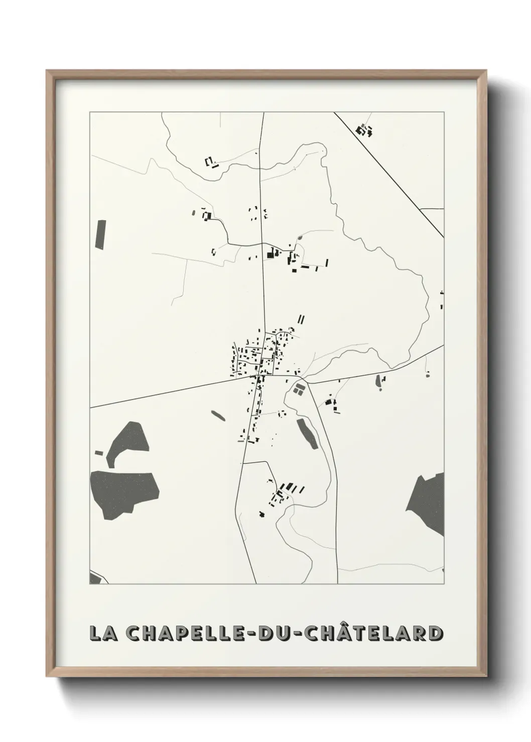 Un poster carte La Chapelle-du-Châtelard