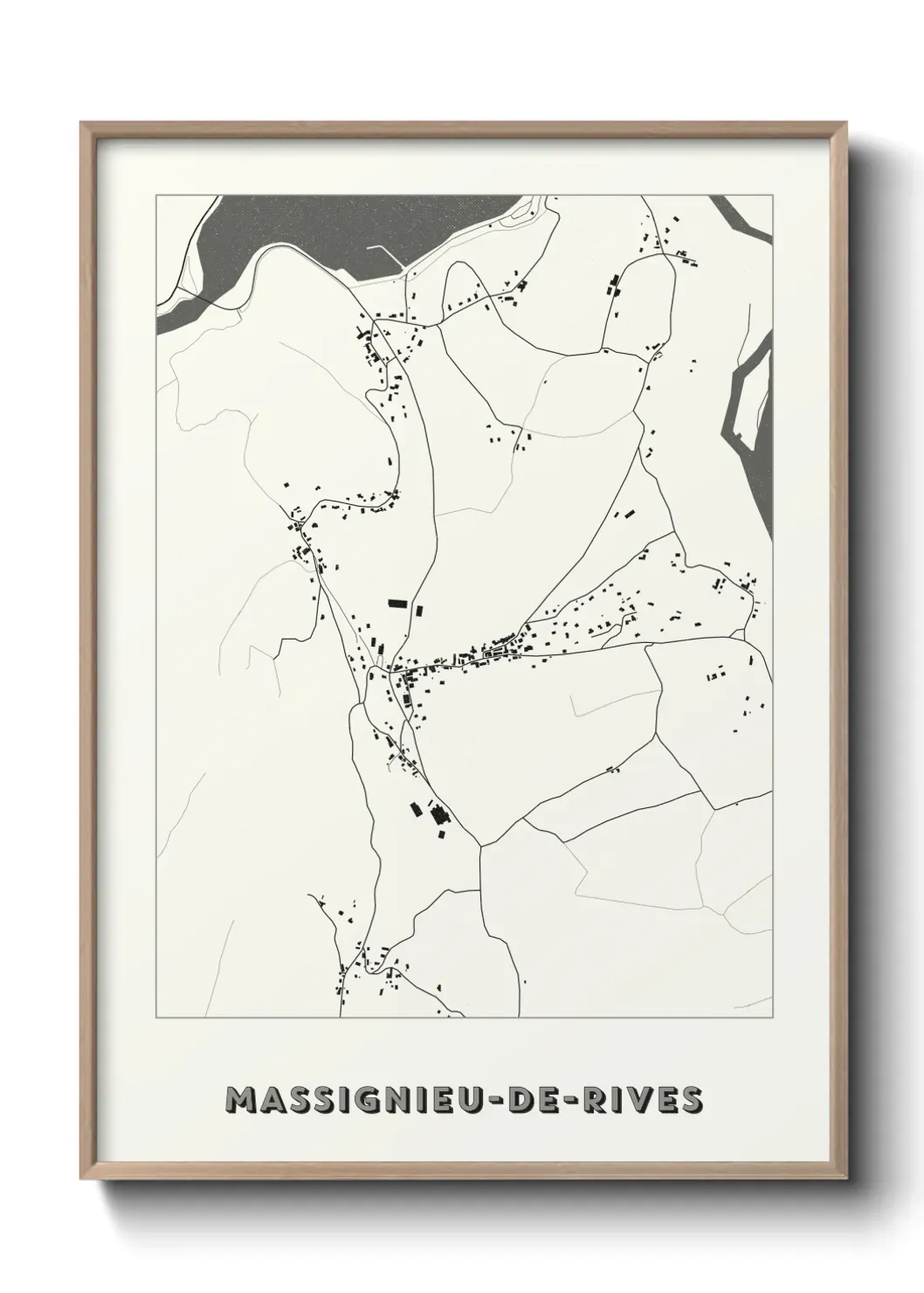 Un poster carte Massignieu-de-Rives
