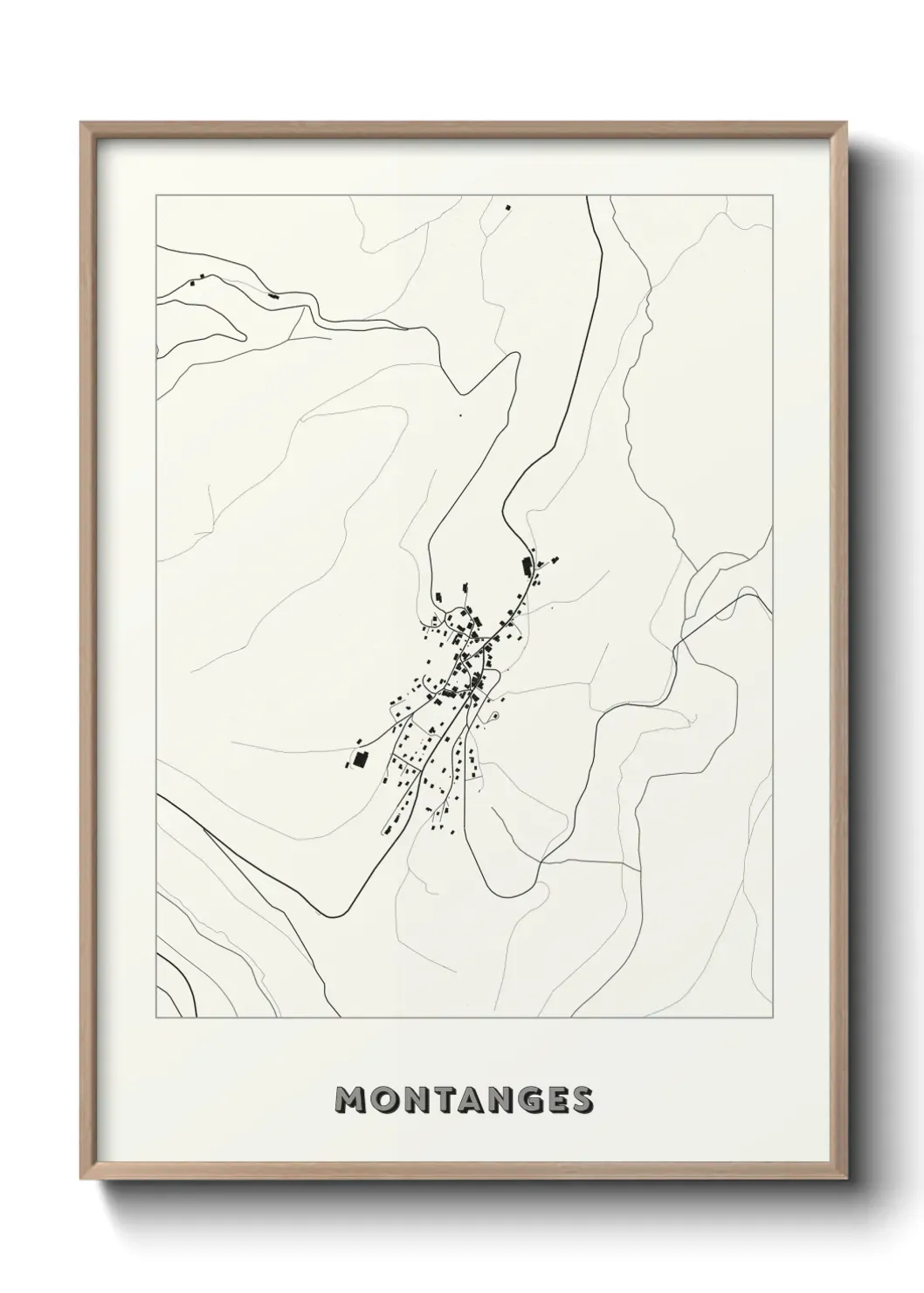 Un poster carte Montanges