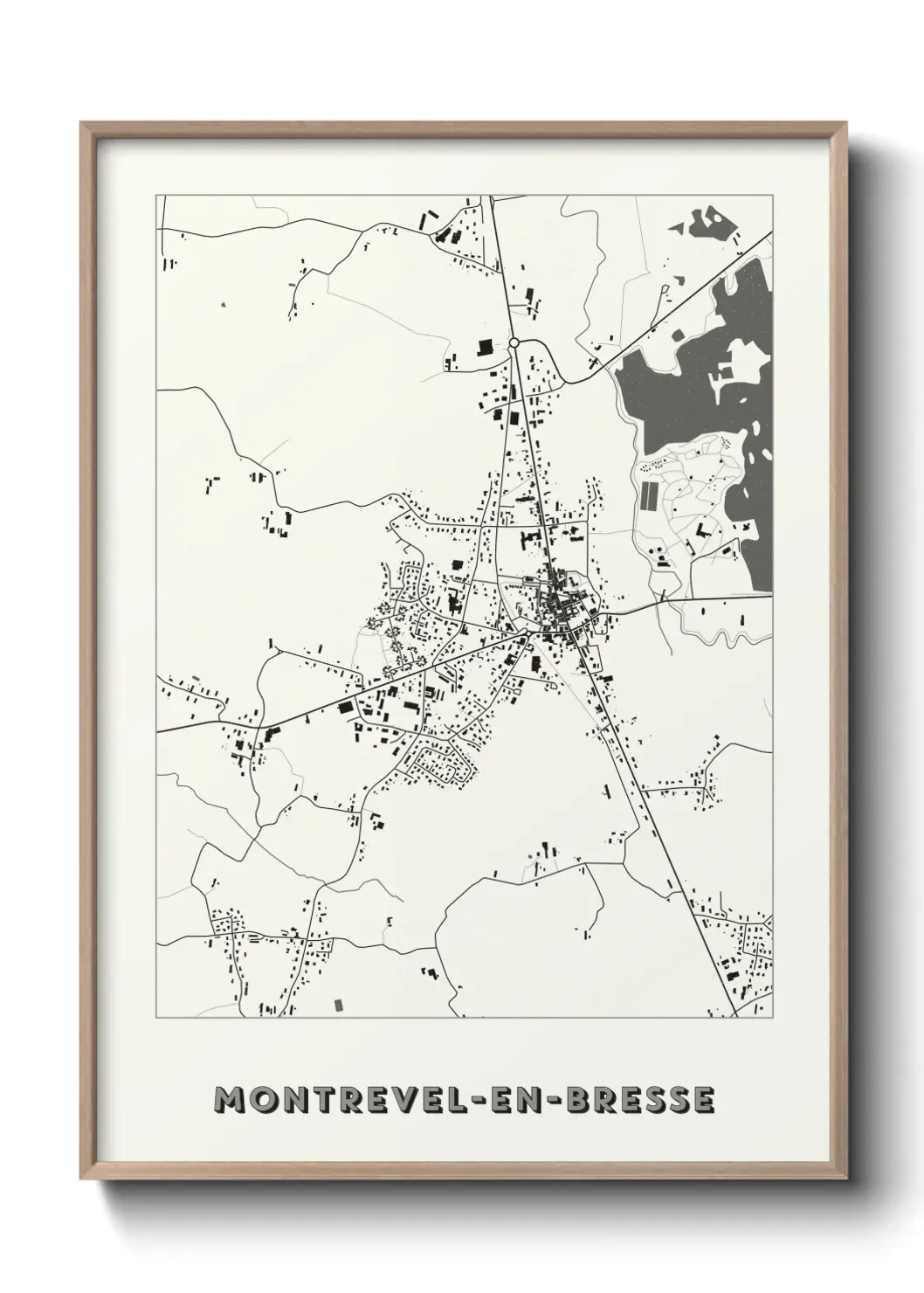 Un poster carte Montrevel-en-Bresse