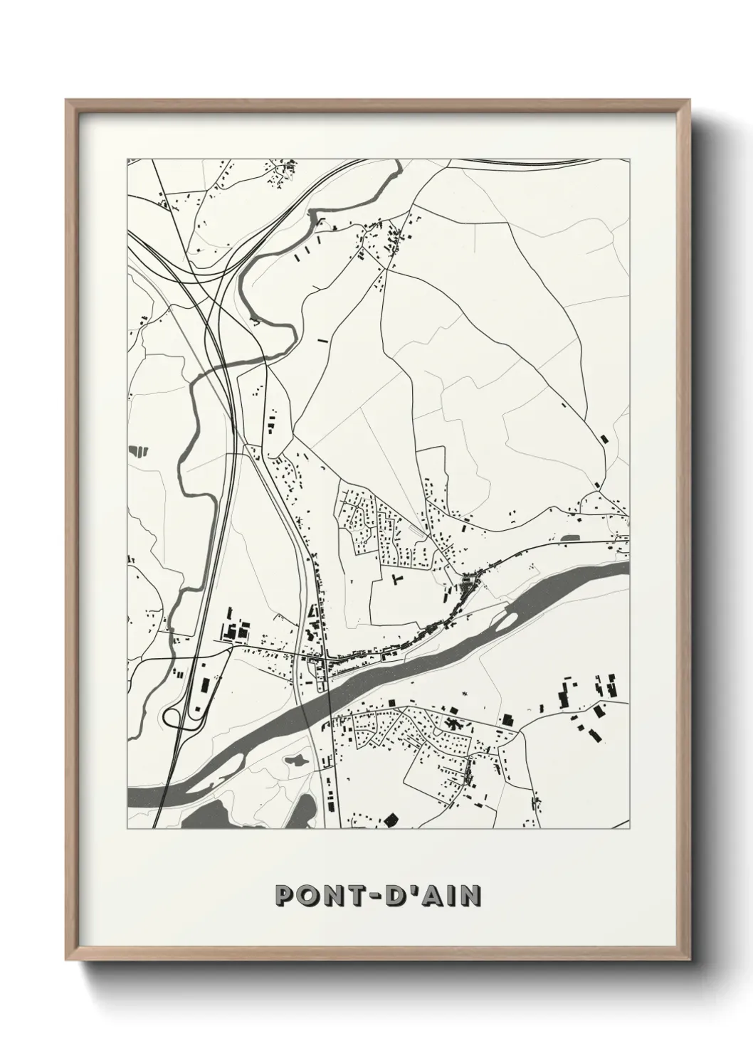 Un poster carte Pont-d'Ain