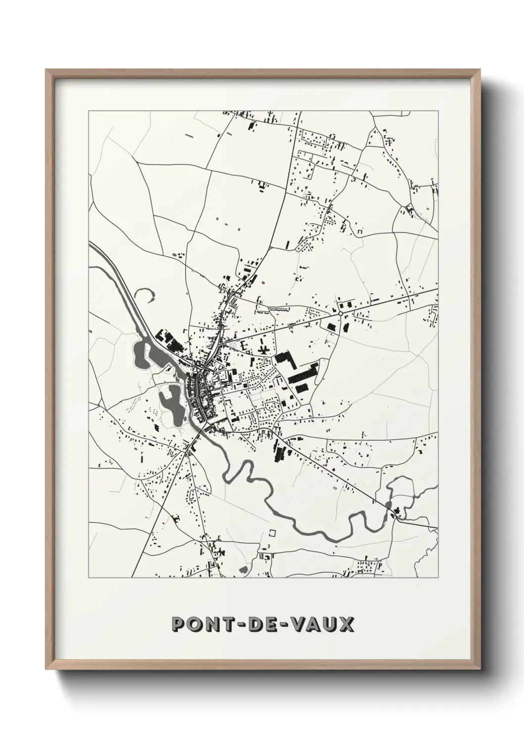 Un poster carte Pont-de-Vaux