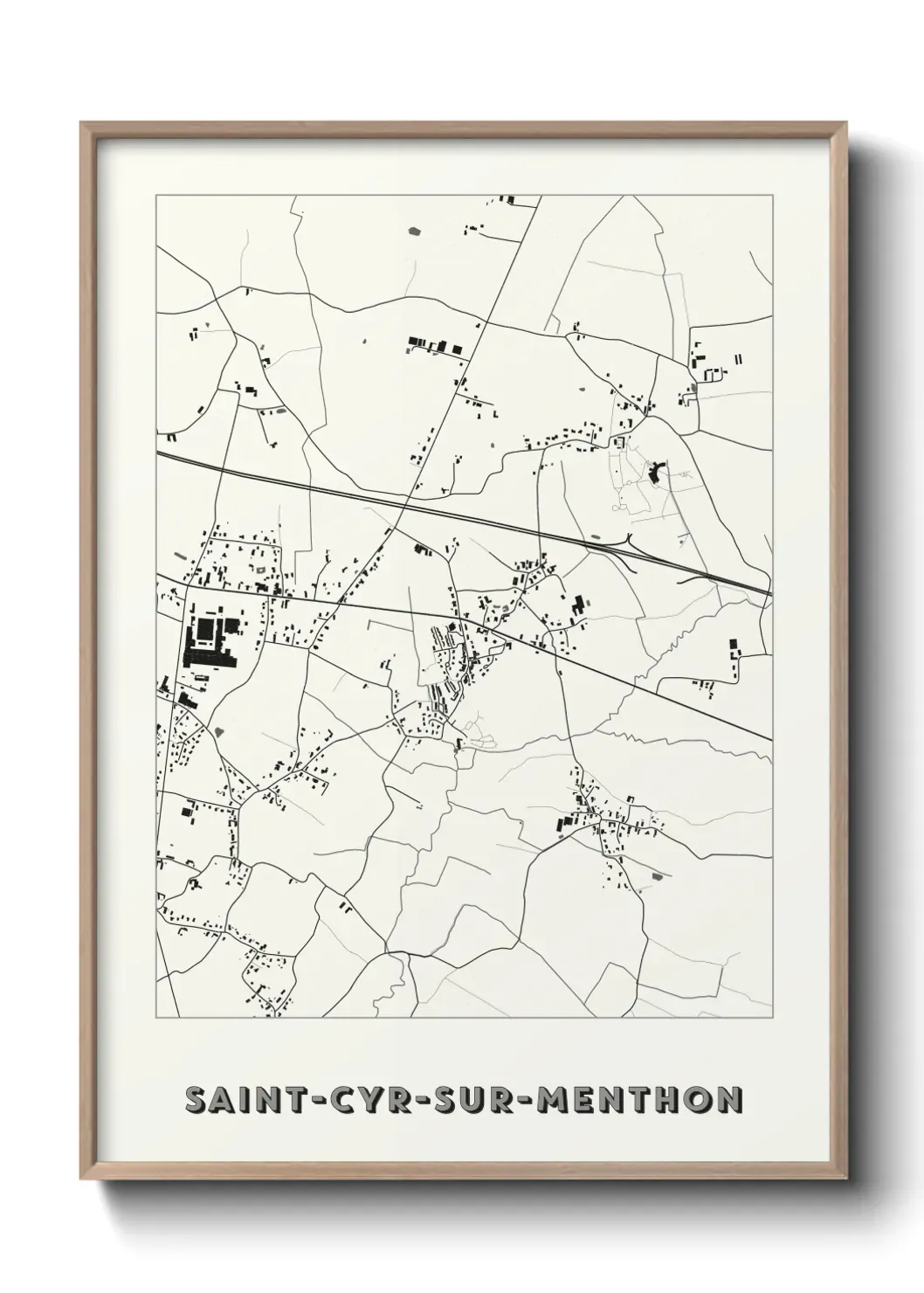 Un poster carte Saint-Cyr-sur-Menthon