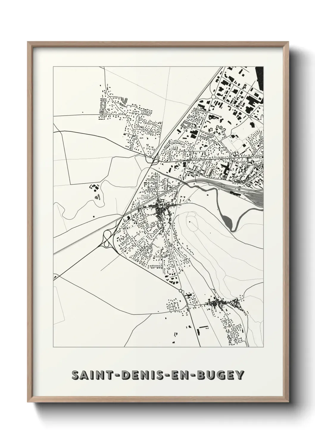 Un poster carte Saint-Denis-en-Bugey