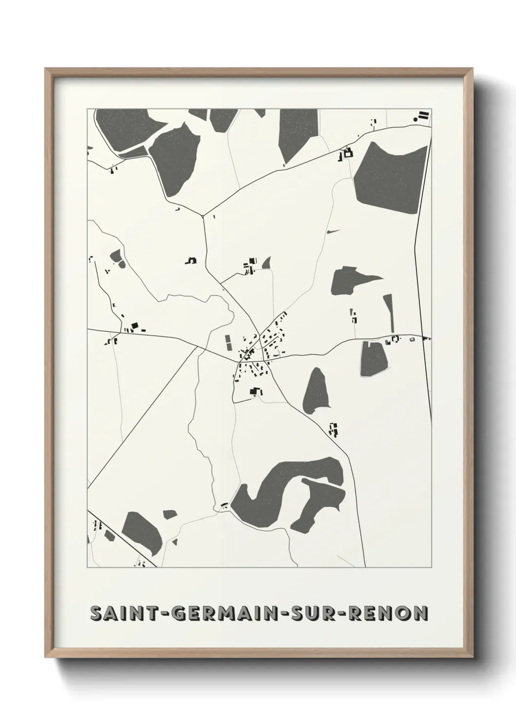 Un poster carte Saint-Germain-sur-Renon