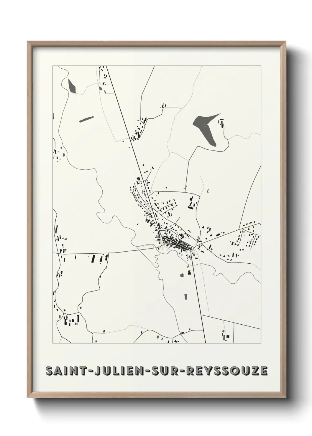 Un poster carte Saint-Julien-sur-Reyssouze