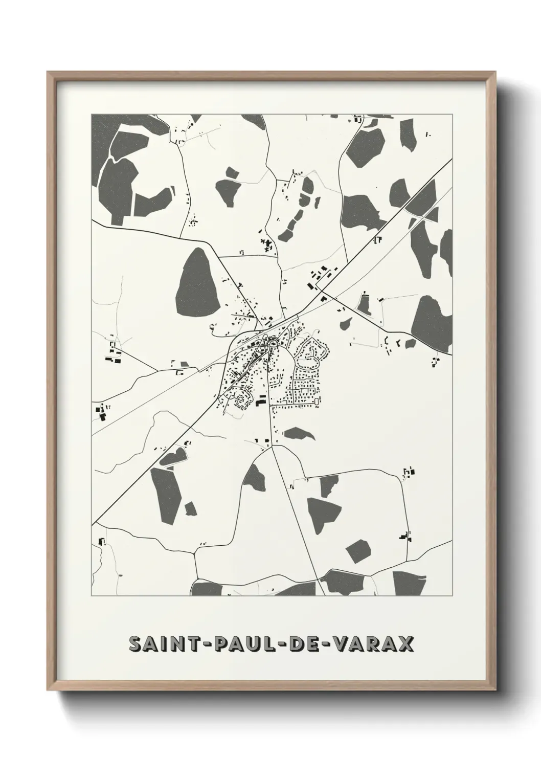 Un poster carte Saint-Paul-de-Varax