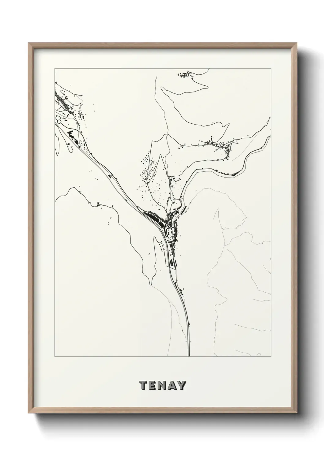 Un poster carte Tenay