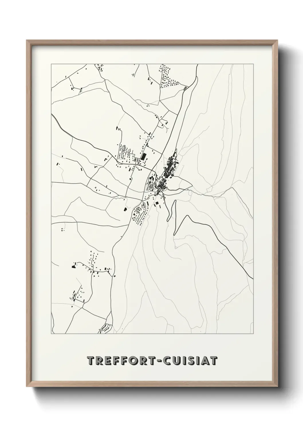 Un poster carte Treffort-Cuisiat