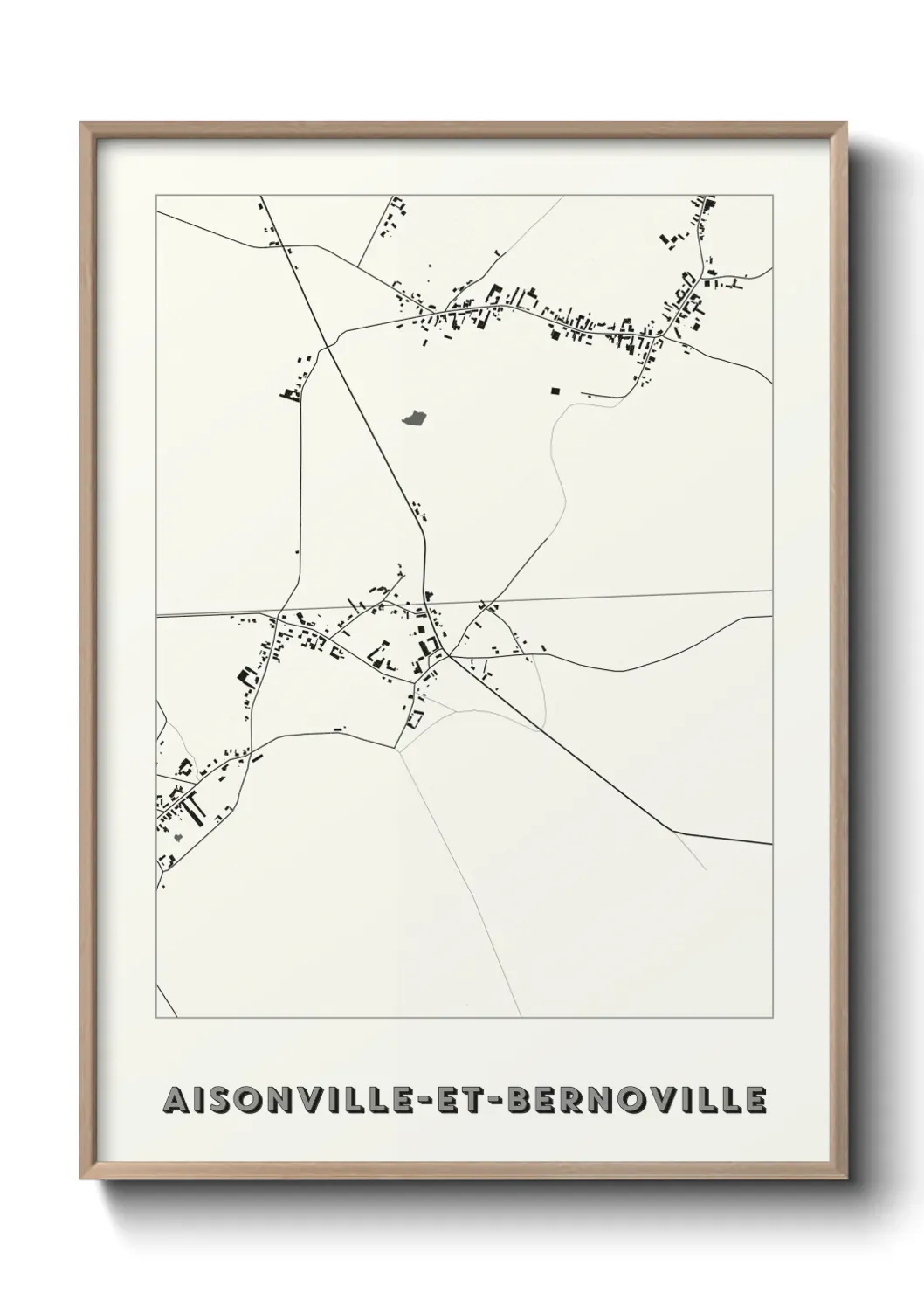 Un poster carte Aisonville-et-Bernoville