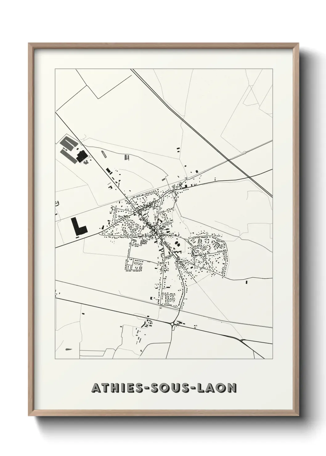 Un poster carte Athies-sous-Laon