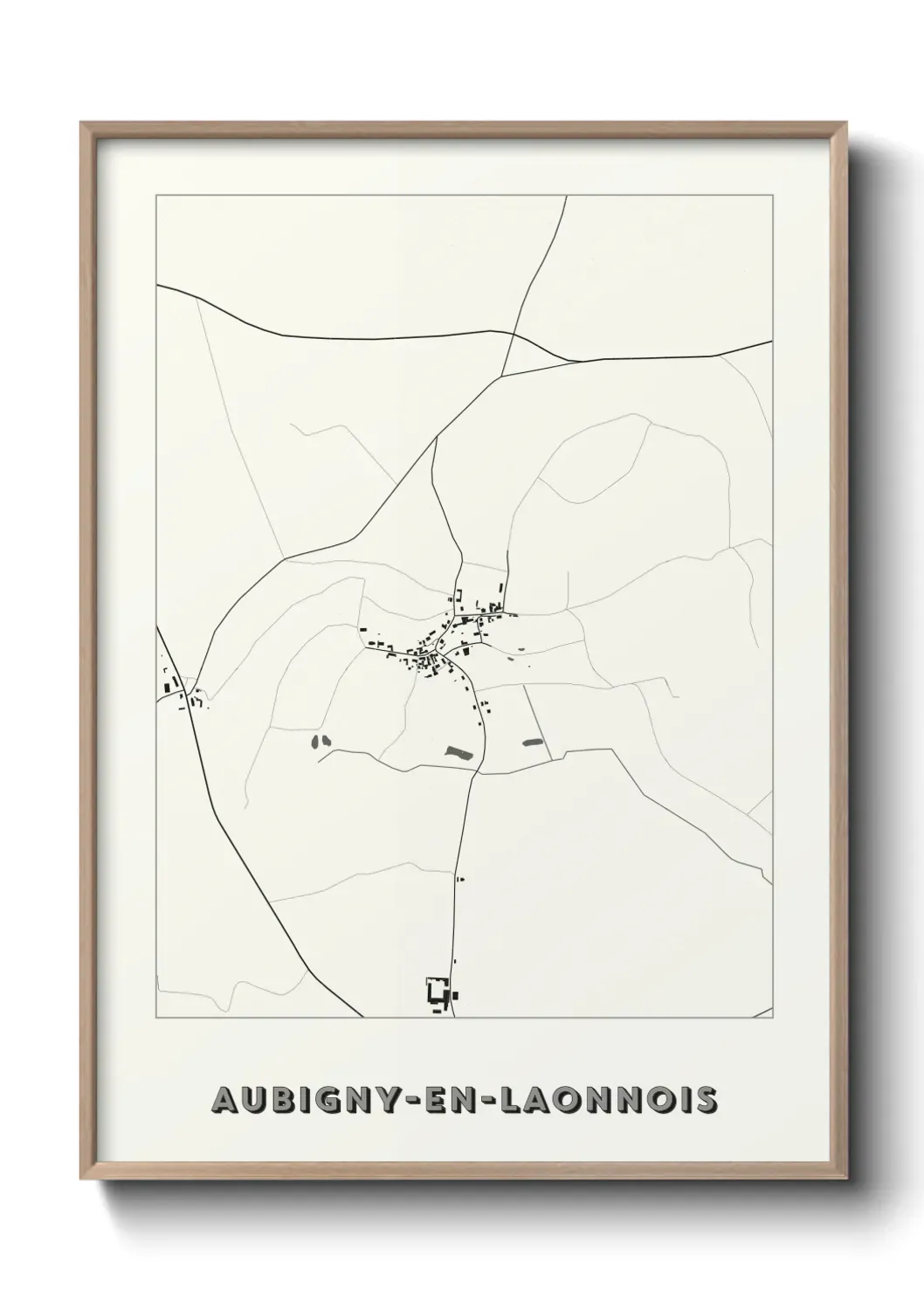 Un poster carte Aubigny-en-Laonnois