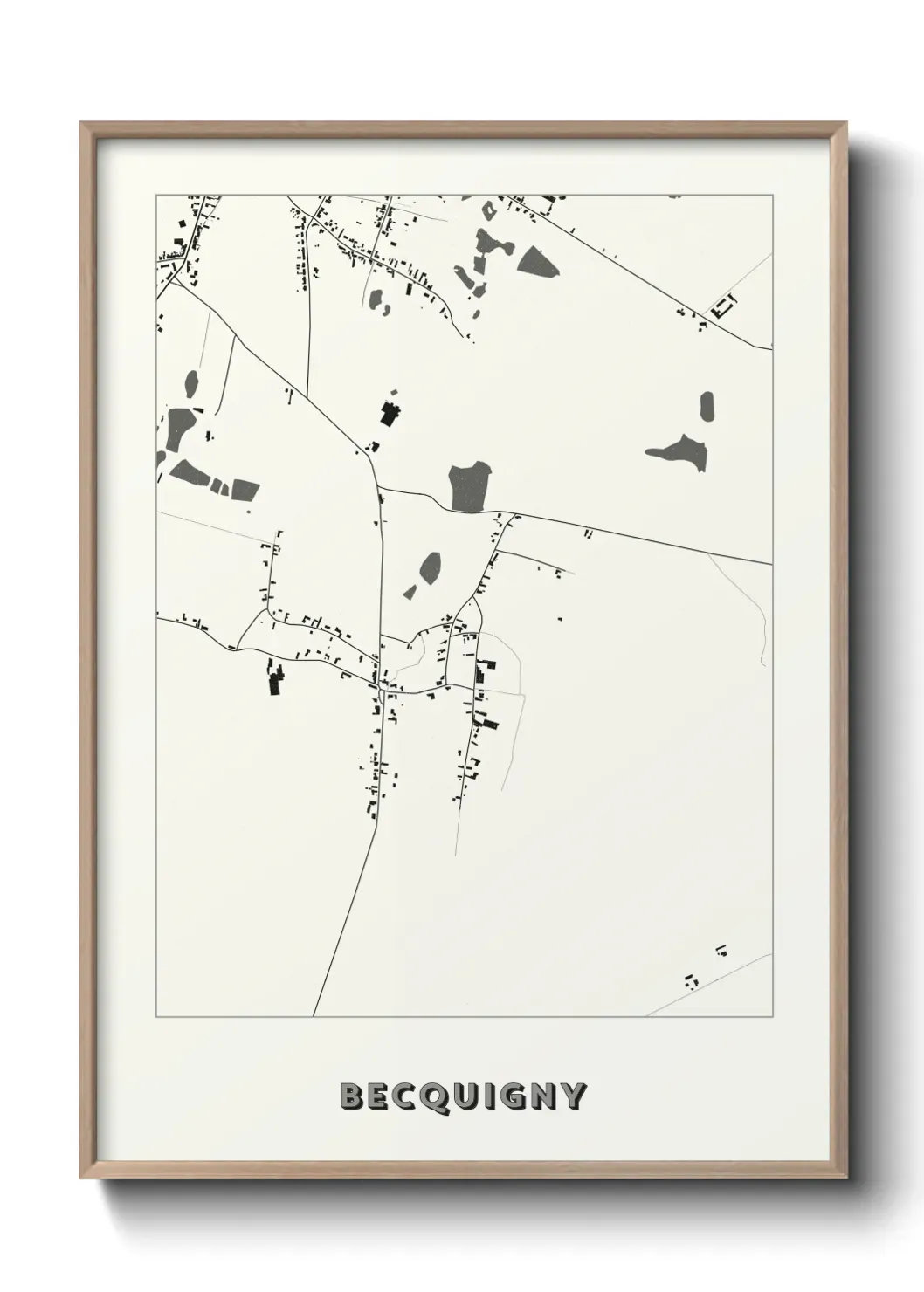 Un poster carte Becquigny