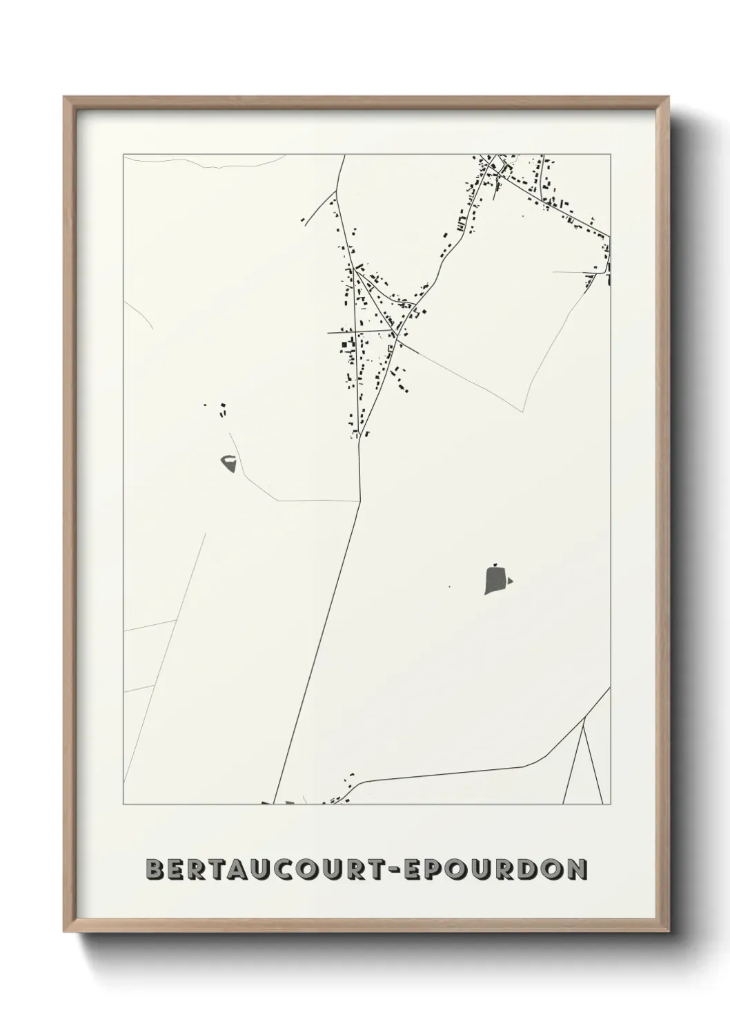 Un poster carte Bertaucourt-Epourdon