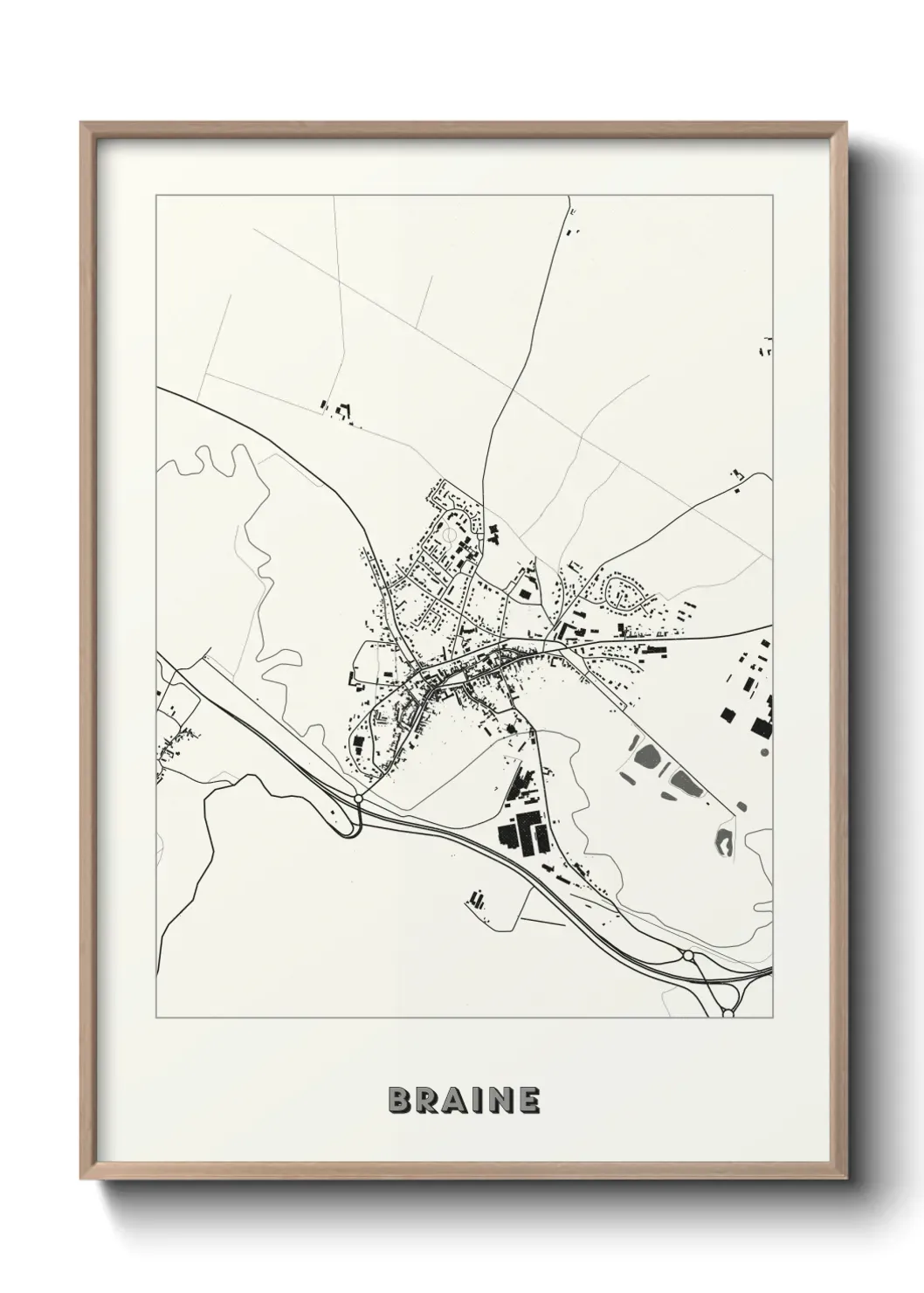 Un poster carte Braine