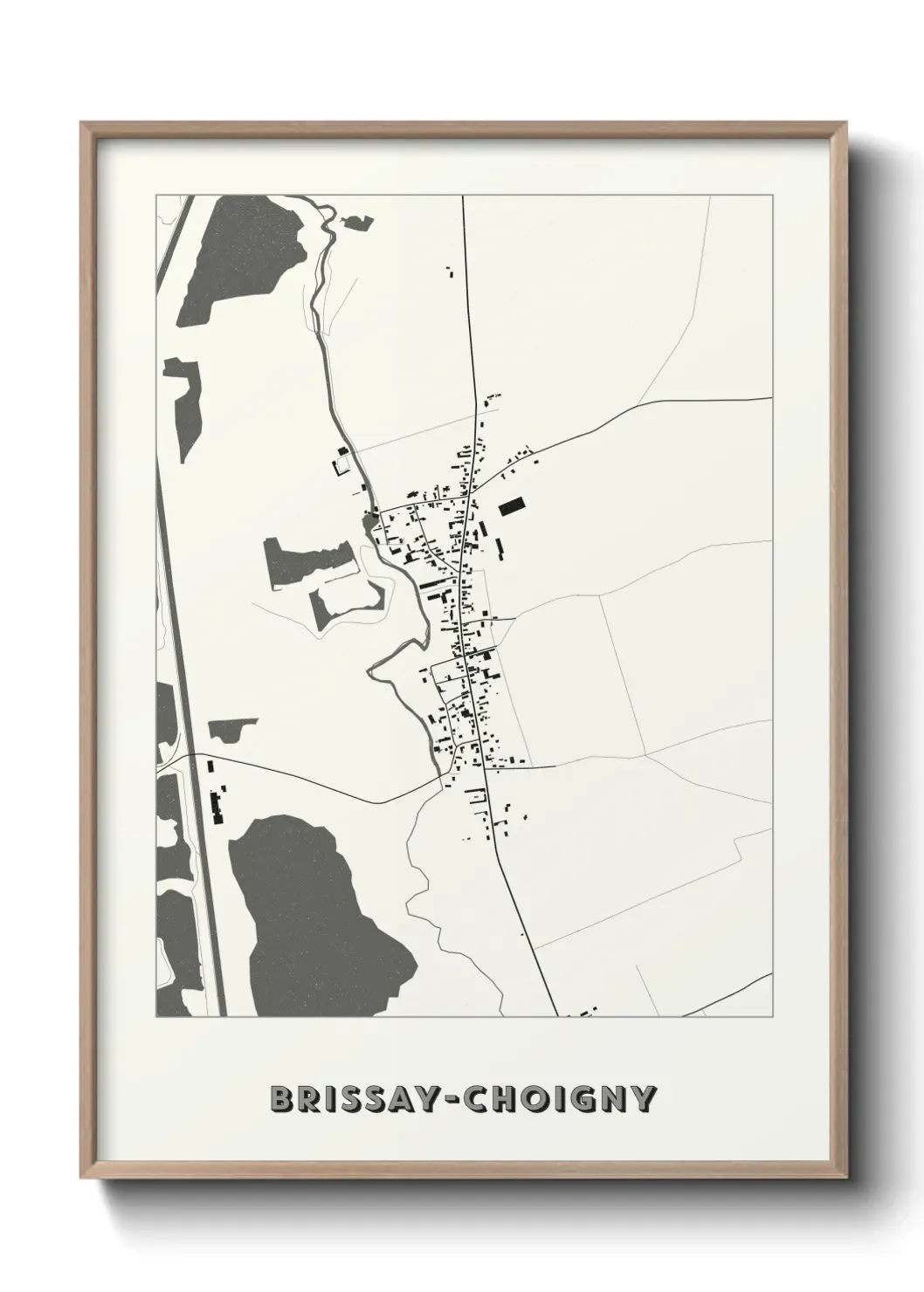 Un poster carte Brissay-Choigny