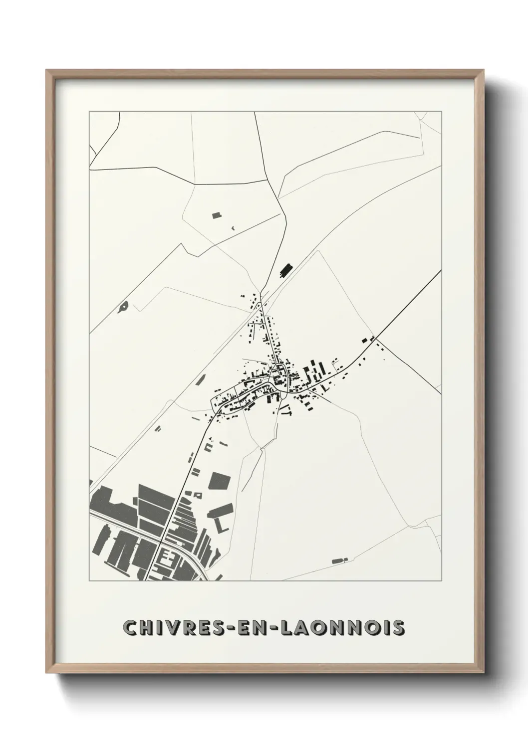 Un poster carte Chivres-en-Laonnois
