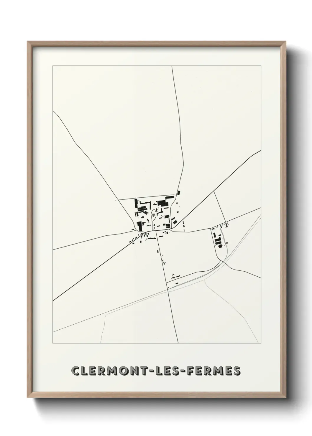 Un poster carte Clermont-les-Fermes