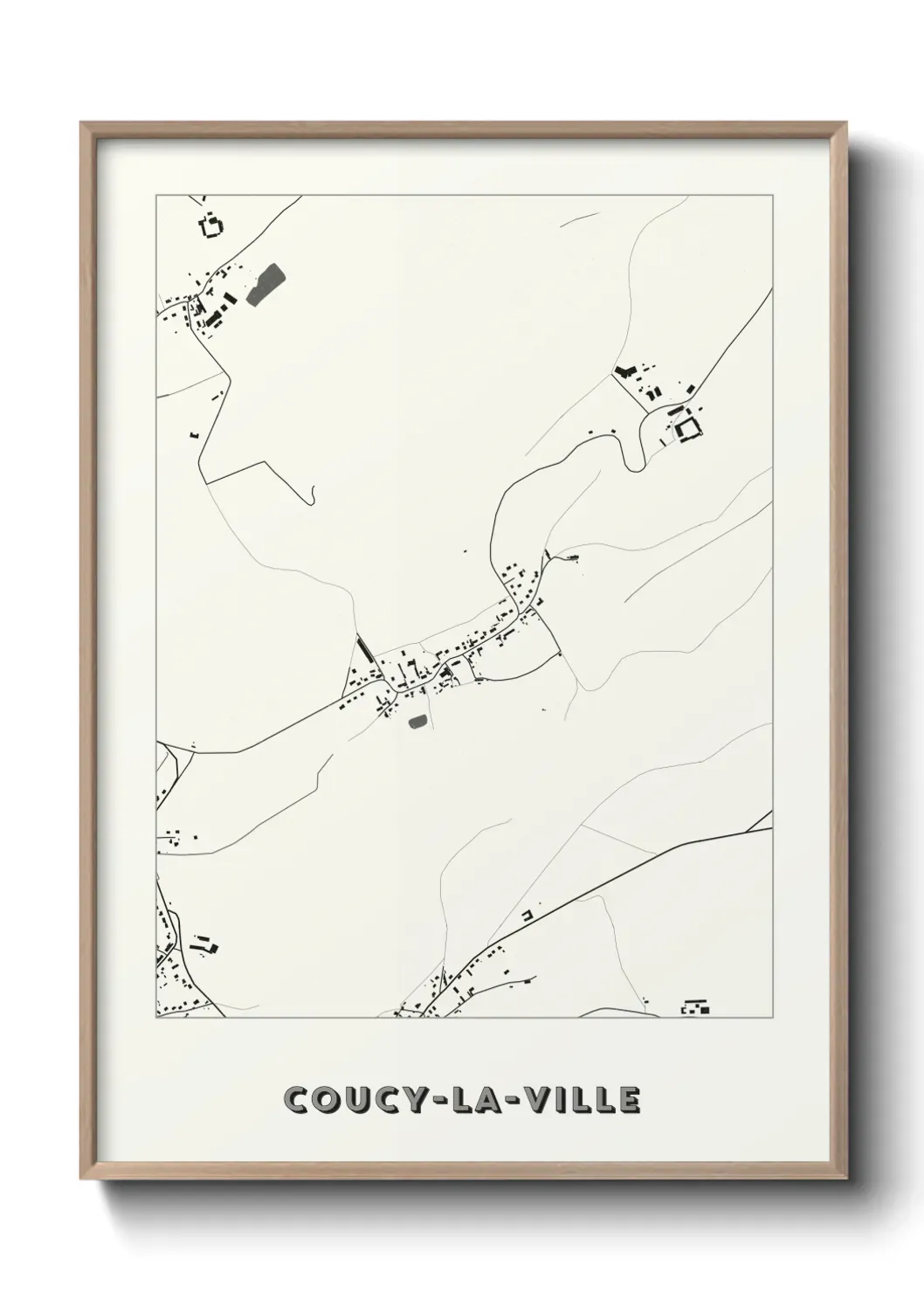 Un poster carte Coucy-la-Ville