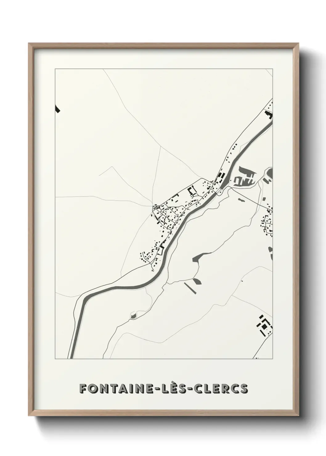 Un poster carte Fontaine-lès-Clercs