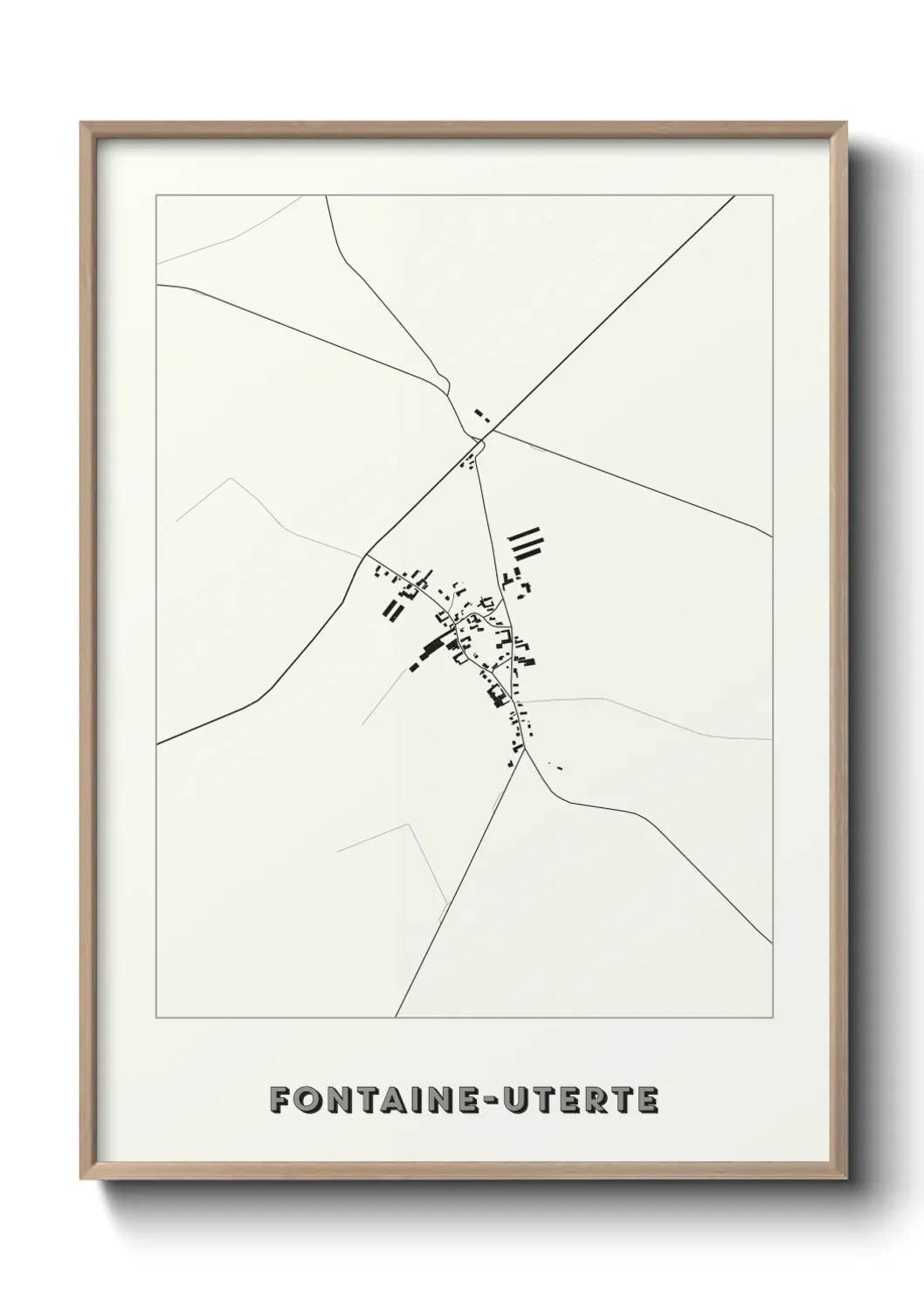 Un poster carte Fontaine-Uterte