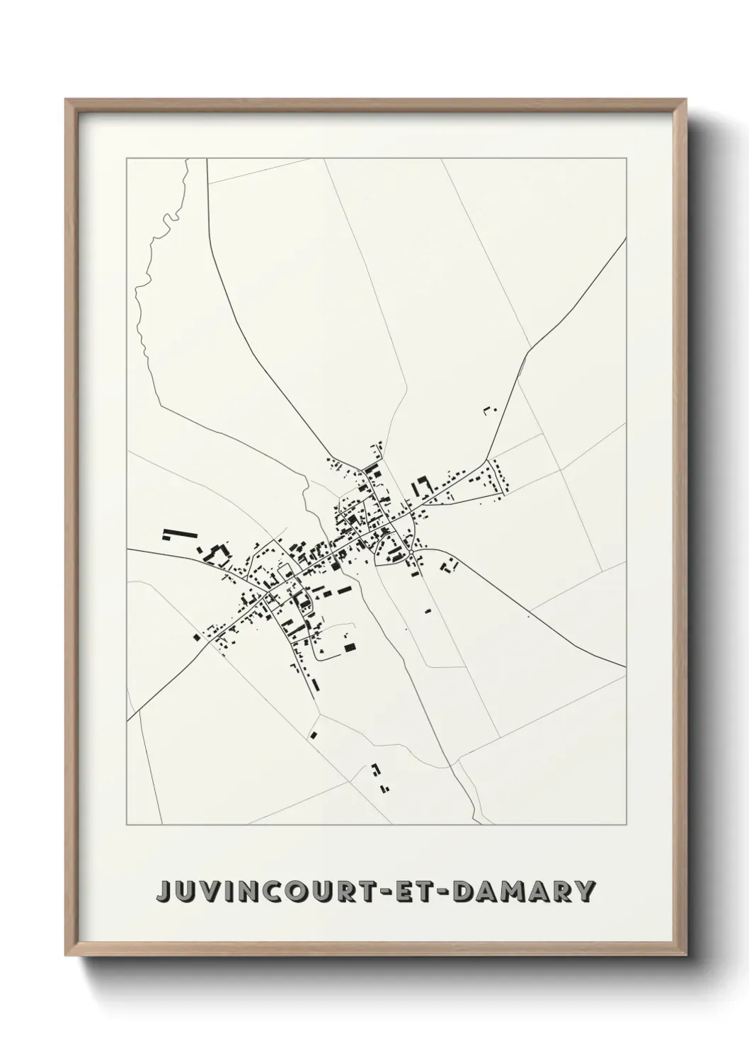 Un poster carte Juvincourt-et-Damary