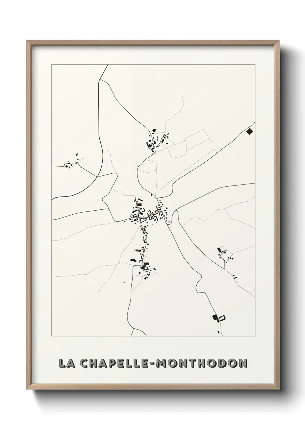 Un poster carte La Chapelle-Monthodon
