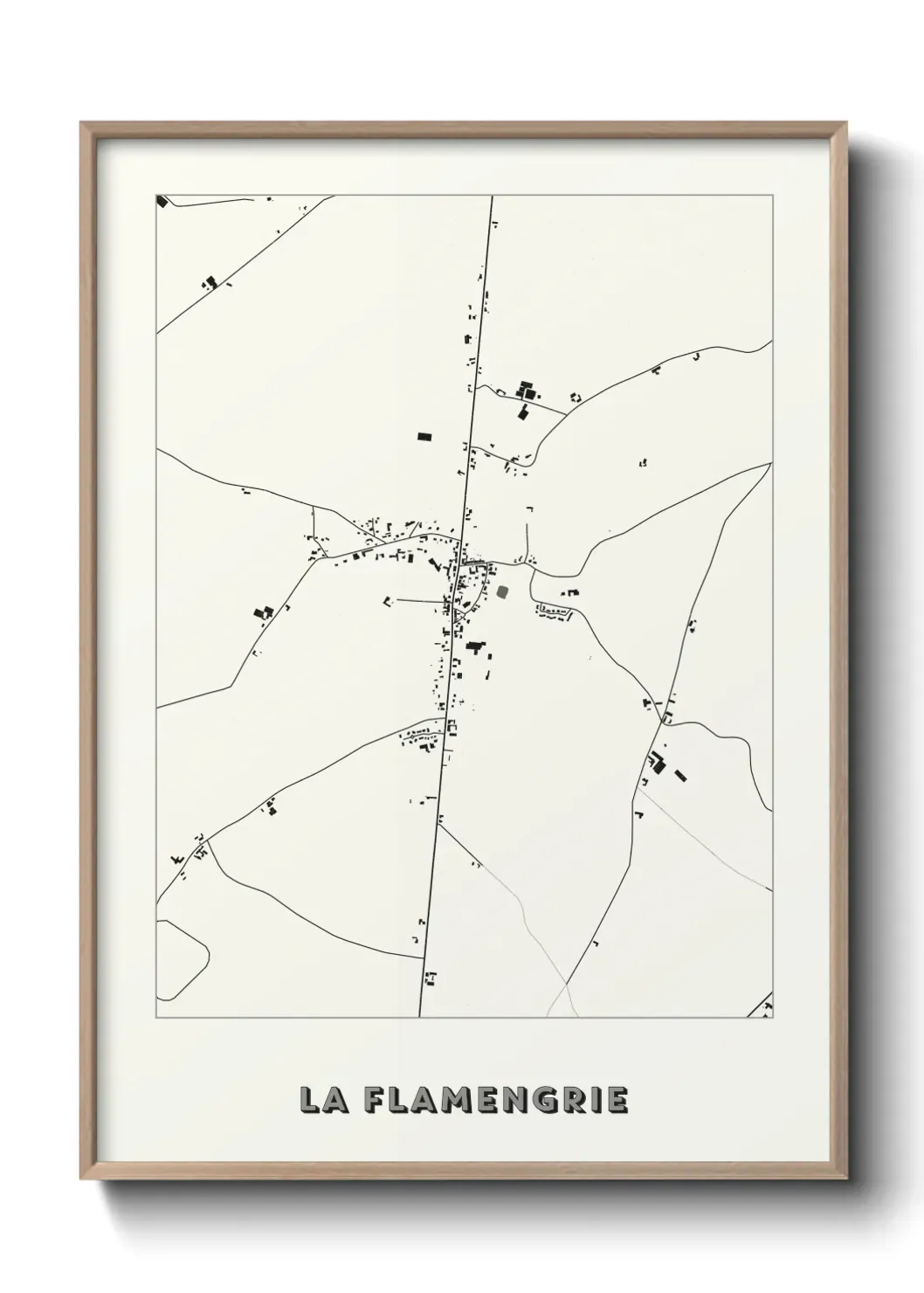Un poster carte La Flamengrie