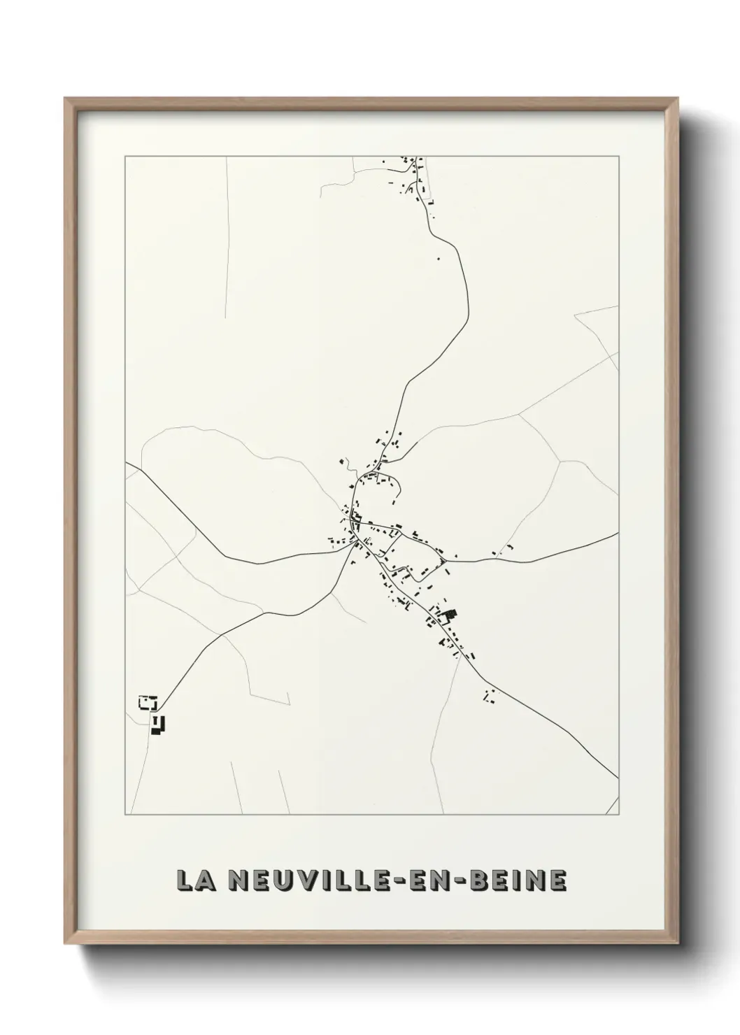 Un poster carte La Neuville-en-Beine