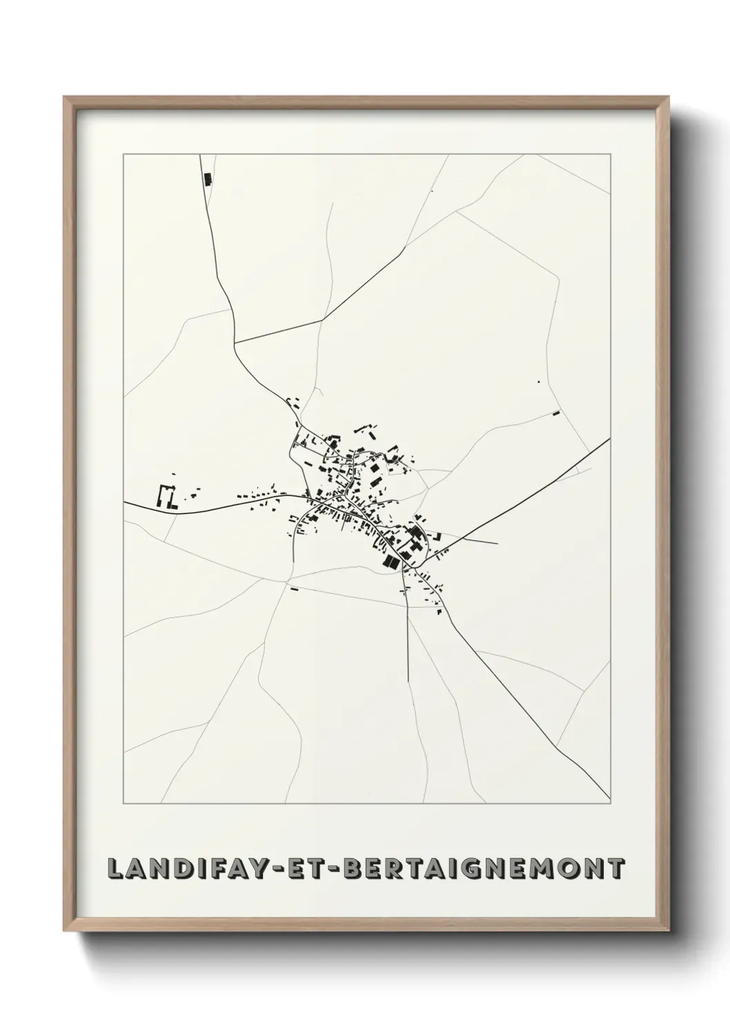 Un poster carte Landifay-et-Bertaignemont