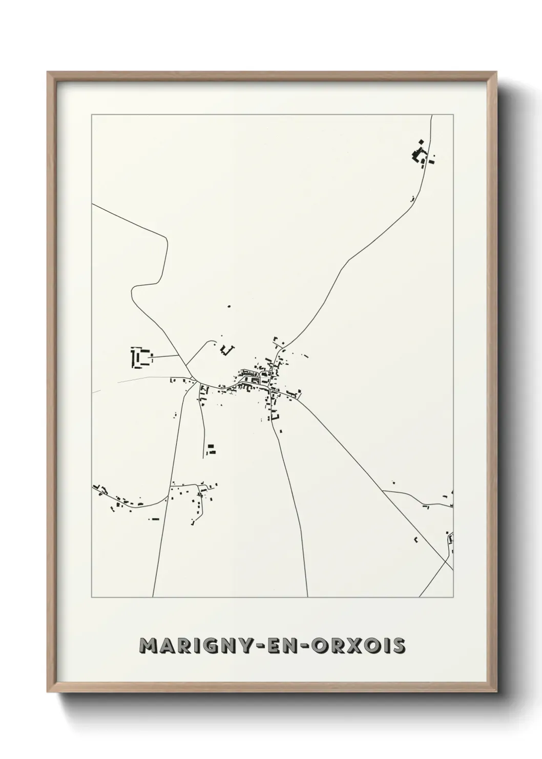 Un poster carte Marigny-en-Orxois