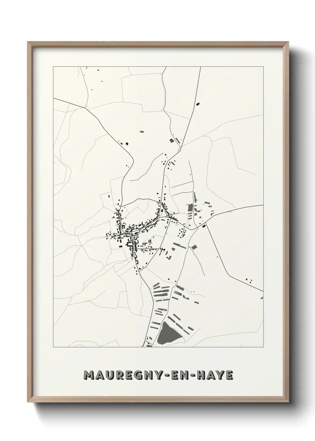 Un poster carte Mauregny-en-Haye